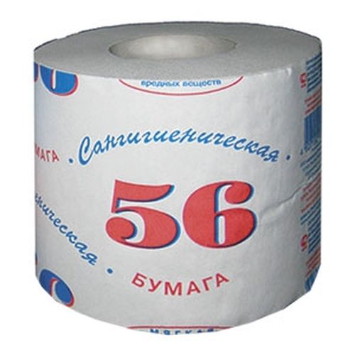 Бумага туалетная Сангигиеническая 56 м, 1 слой, серая, вторичное волокно, 48 рулонов от производителя в Сыктывкаре
