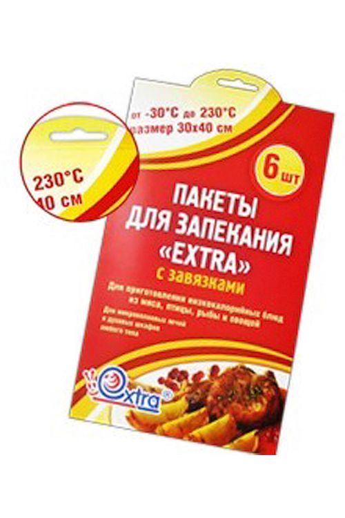 Пакеты для запекания EXTRA 30×40 см, ПЭТ, с завязками, 6 шт. от производителя в Сыктывкаре