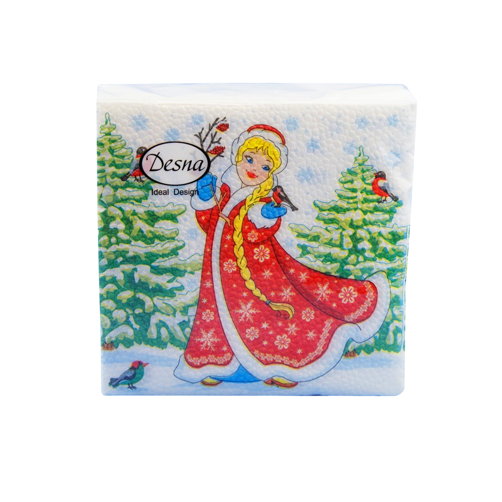 Новогодние бумажные салфетки Desna Design «Снегурочка», 25×25 см, 40 шт. от производителя в Сыктывкаре