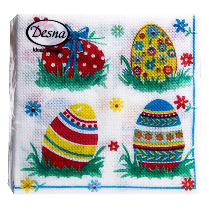Салфетки Desna «Пасхальные яйца», бумажные, 25×25 см, 1 слой, 40 шт. от производителя в Сыктывкаре