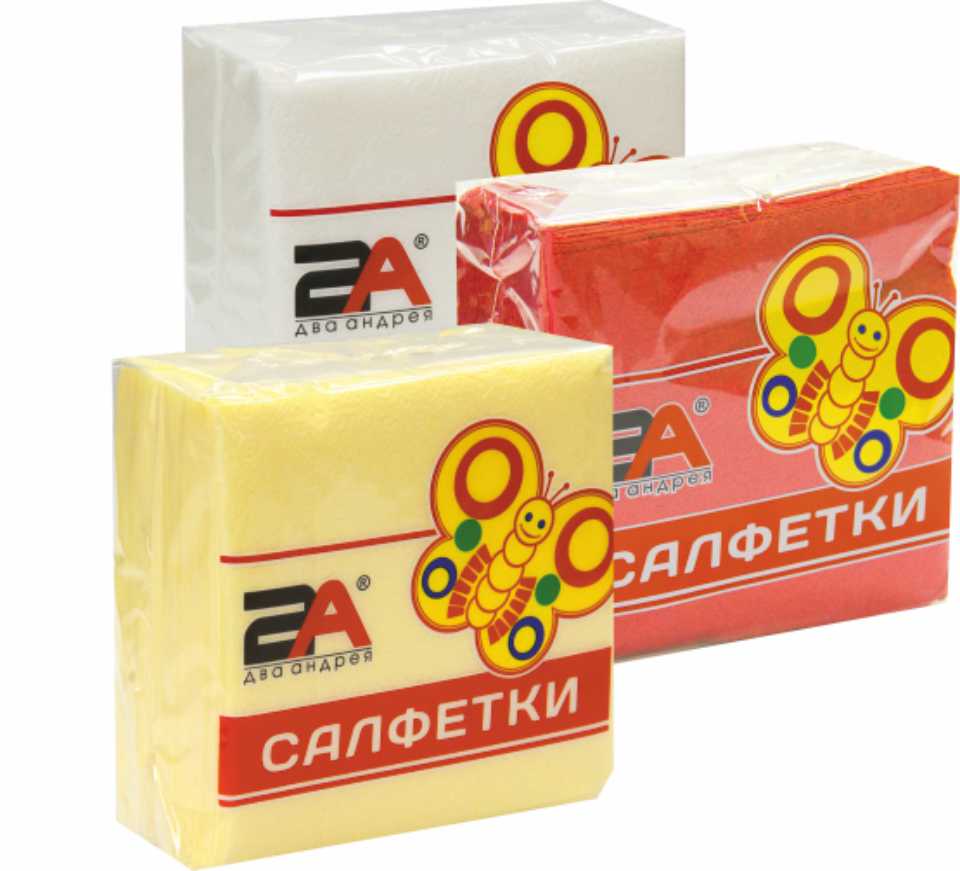 Бумажные салфетки «Два Андрея», 25×25 см, белые, 50 листов от производителя в Сыктывкаре