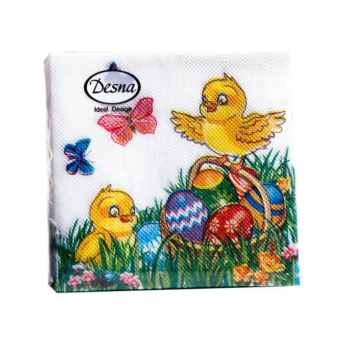 Бумажные салфетки Desna Design «Цыплята», 25×25 см, 1 слой, 40 шт. от производителя в Сыктывкаре