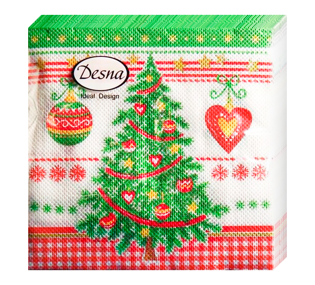 Салфетки Desna Design «Новогодняя ель», 25×25 см, 1 слой, 40 шт. от производителя в Сыктывкаре