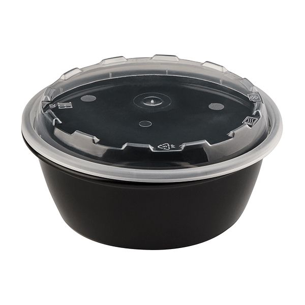 контейнер черный кругл. с прозр. крышкой 950мл ПП