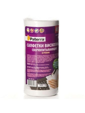 салфетка вискоза  д/уборки Paterra в рулоне/70 шт