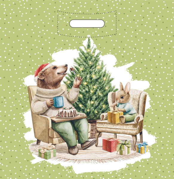 пакеты выр. 45х45 Новогоднее чаепитие НГ 2А