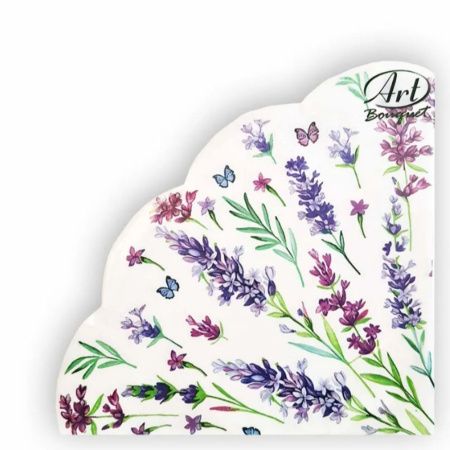 салфетки круглые 3-сл d-32 Rondo Лаванда/12