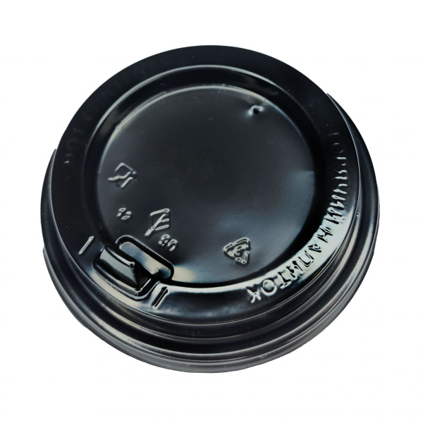 крышка д/стакана 300,400мл d=90мм черная с питейником Агроэкодом *