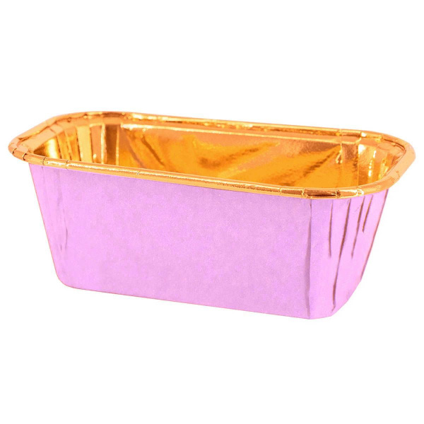 форма бум. Маффин 80х40 h=40мм розовая-золотая