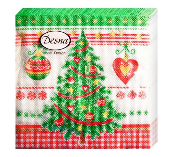 НГ салфетки 25х25 DesnaDesign НГ Новогодняя ель/40