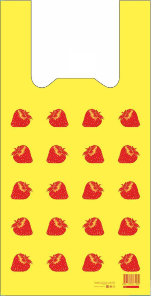 майки 29х57 Клубничка, желтые /100 в коробке