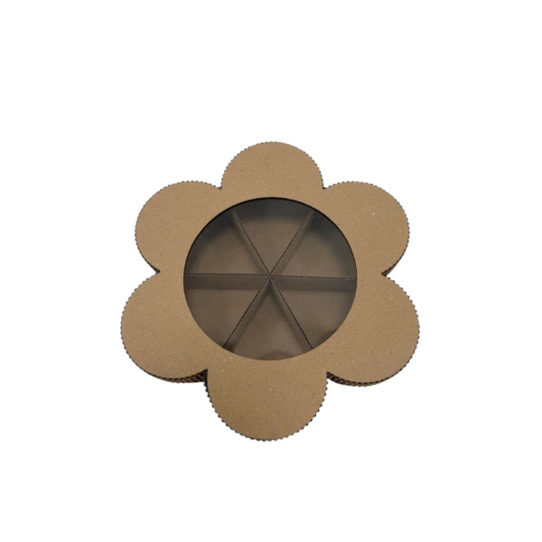 коробка бум. ромашка большая крафт