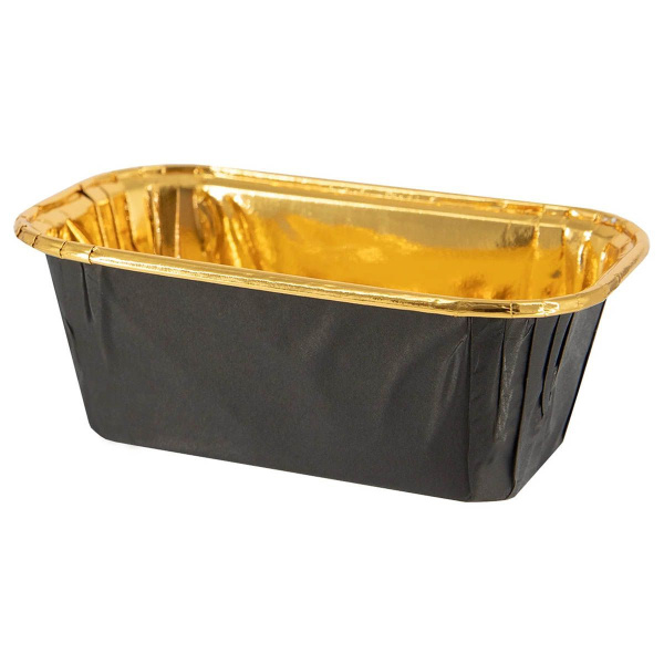 форма бум. Маффин 80х40 h=40мм черная-золотая