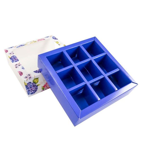 коробка бум. 180х175х40 для 16 конфет Гортензия