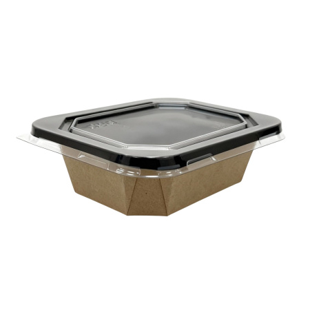 контейнер бум. 400 мл OCTOBOX чёрный с плоской крышкой *