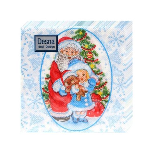НГ салфетки 25х25 DesnaDesign НГ Дед Мороз и Снегурочка/40
