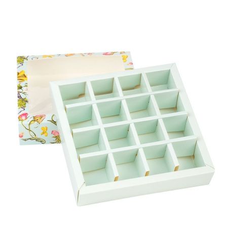 коробка бум. 180х175х40 для 16 конфет Ботаника