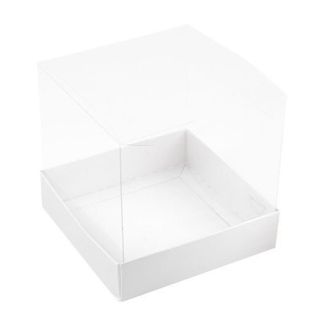 коробка бум. д/маффинов белая с прозрачной крышкой 100х100х100/5 шт *