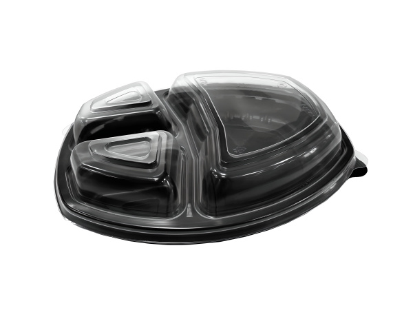 контейнер СпК-257 черный 3-х секц. (крышка СпК-257 прозр. 3-х секц.)/300