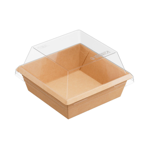 контейнер бум. 550 мл OneClick с купольной крышкой/130х130х95/50