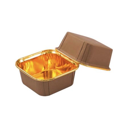 форма бум. Маффин 65х65 h=35мм крафт-золотая