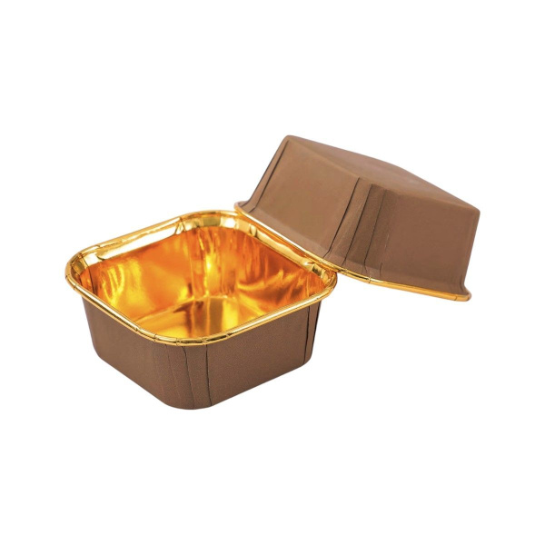 форма бум. Маффин 65х65 h=35мм крафт-золотая