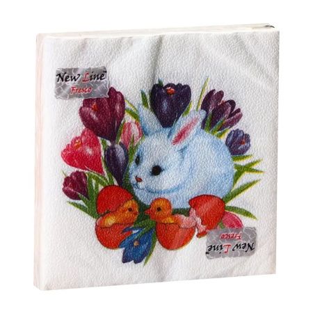 салфетки 2-сл 33х33  Пасхальный кролик и крокусы/20