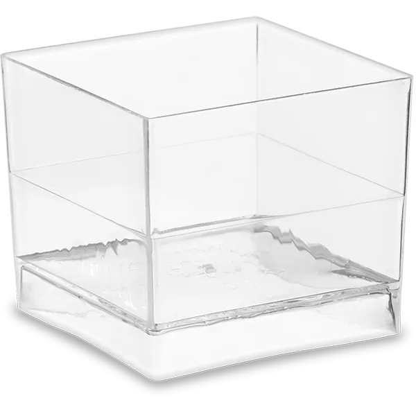 форма д/фуршетов, Чашка куб 60 мл прозрачн./15