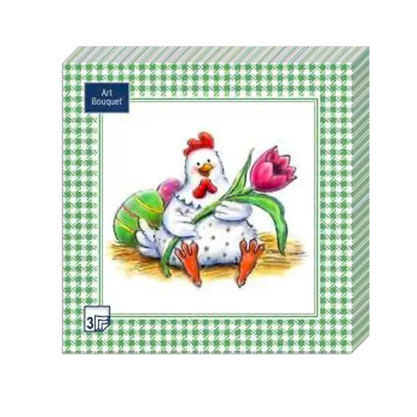 салфетки 3-сл 33х33 БУКЕТ Пасхальная курочка  /20